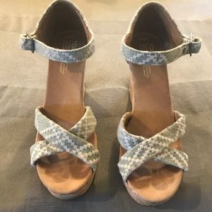 Toms cork wedge sandals